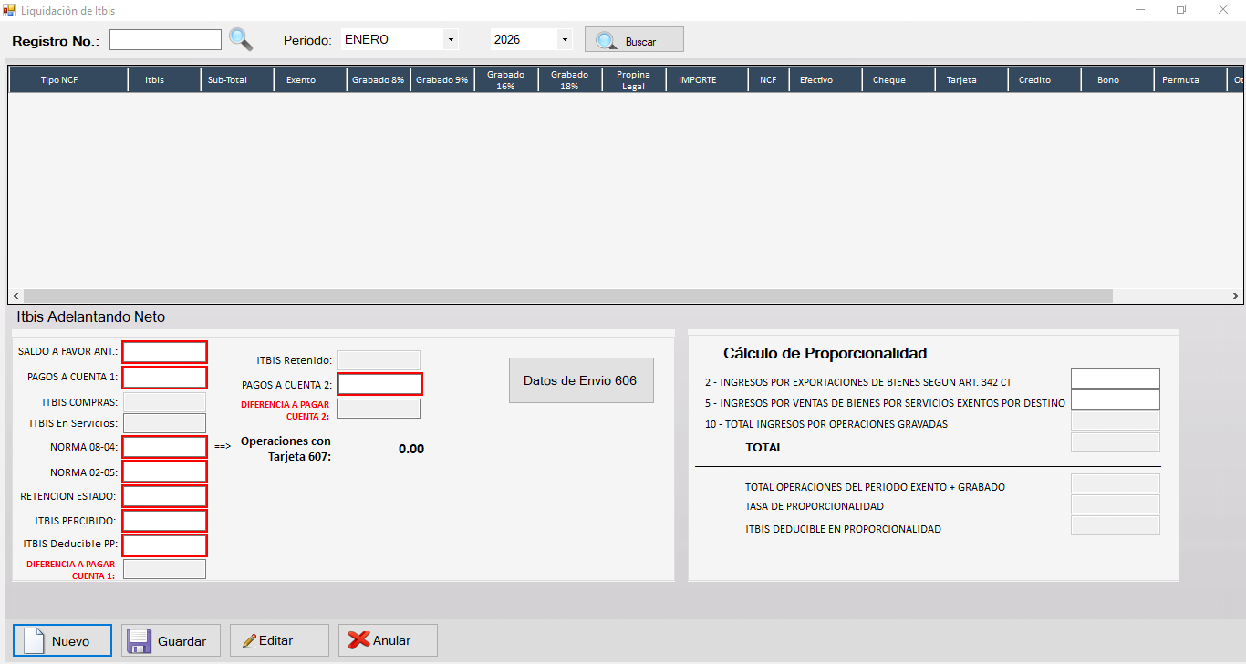 Módulo de Liquidación de ITBIS en FiscalPRO